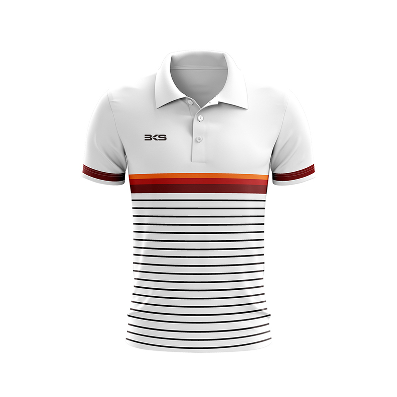 Men's Polo Shirt with White Stripes