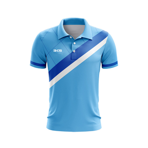 Blue Slim-fit Short-sleeved Polo