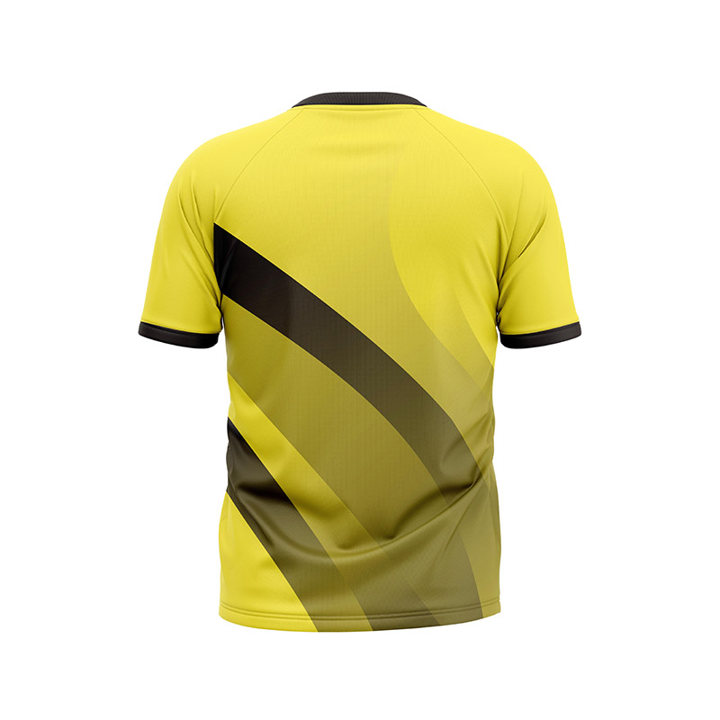 Men's Yellow Sports Short-sleeve Shirt with Print