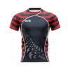 Striped rugby player jersey