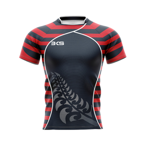 Striped rugby player jersey