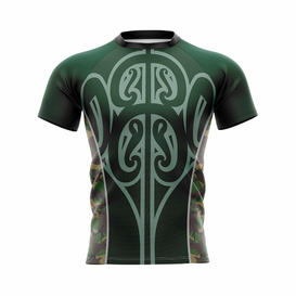 Green Patterned Rugby Training Jersey