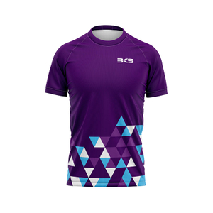 Purple Casual Breathable Sports Short Sleeve