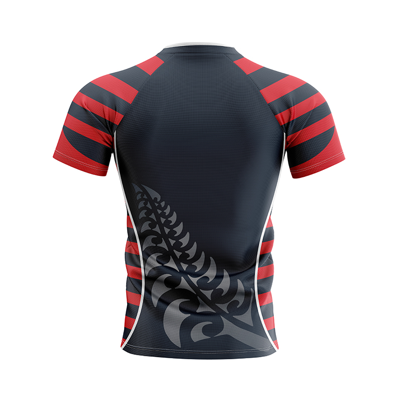 Striped rugby player jersey