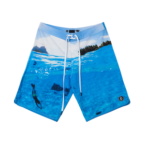 Blue Ocean Print Casual Shorts