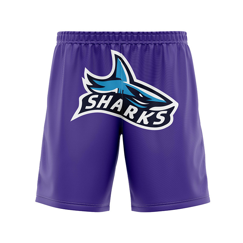 Shark Print Purple Sports Short Sleeve for Men