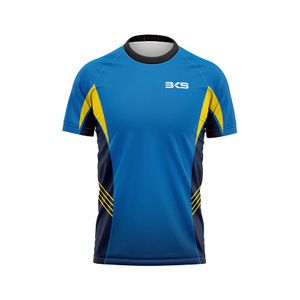 Men's Blue Breathable Sports Short Sleeve