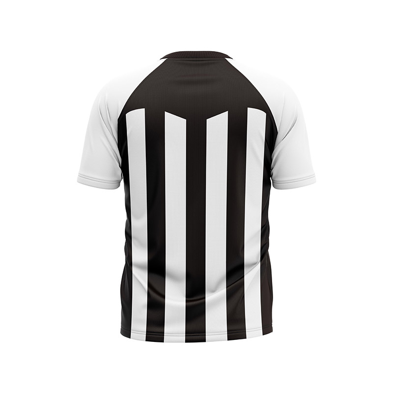 Black And White Striped Compound Sports Short Sleeve