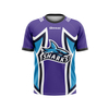 Shark Print Purple Sports Short Sleeve for Men